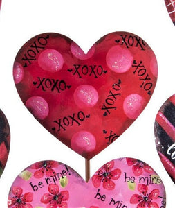Valentine's Day Patterned Hearts Garden Stakes
