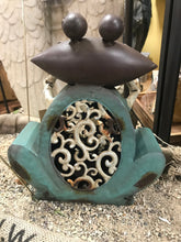 Load image into Gallery viewer, Metal frog figurine Rustic finish outdoor tea light candle holder gift for her in the garden