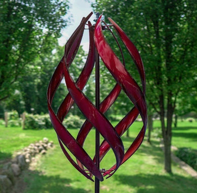 Outdoor kinetic garden wind spinner red | metal wind sculpture | stratus spinner | best seller | hh146