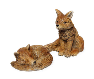 Miniature Pair of Red Foxes Miniature Dollhouse Fairy Garden