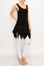 Load image into Gallery viewer, Black tank top with ballerina organza trim flowing s - 2xl