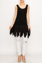 Load image into Gallery viewer, Black tank top with ballerina organza trim flowing s - 2xl