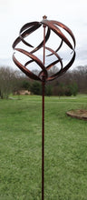 Load image into Gallery viewer, Copper Sphere Kinetic Garden Wind Spinner Garden Art Sculpture HH94