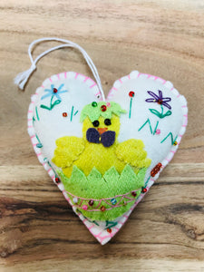 Heart Shaped Felt Hanging Easter Ornaments Home Decor