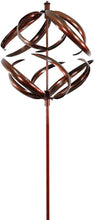 Load image into Gallery viewer, Copper Sphere Kinetic Garden Wind Spinner Garden Art Sculpture HH94