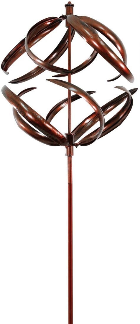Copper Sphere Kinetic Garden Wind Spinner Garden Art Sculpture HH94