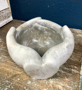 Cement cupped hands planter | hand-shaped flower pot