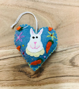 Heart Shaped Felt Hanging Easter Ornaments Home Decor