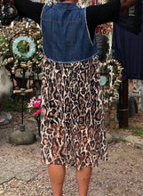 Load image into Gallery viewer, Sleeveless denim and leopard print lace jean vest | long &amp; flowing | small to 3xl