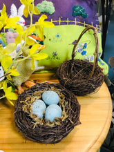 Load image into Gallery viewer, Nest basket or bluebird nest with eggs | sold individually