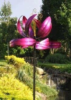 Floral Fantasy Purple Kinetic Garden Wind Spinner Garden Art Sculpture HH181