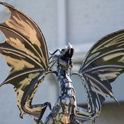 Load image into Gallery viewer, Dayfyre Metal Dragon Swing Garden Stake Tail to the Side