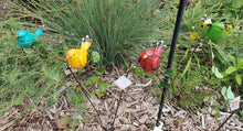 Load image into Gallery viewer, Metal Bird Garden Stake | Songbird sitting on Branch | Flower Pick