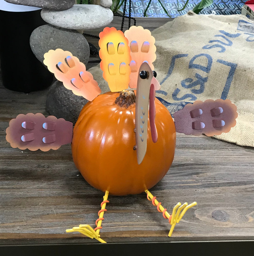 Small 3-D Thanksgiving Turkey | No carve Pumpkin Decorations