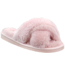 Load image into Gallery viewer, Women&#39;s Pink Faux Fur slipper | Soft and Comfy | Criss Cross | warm | Fluffy