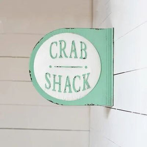 Round Vintage Crab Sign | Wall Mount Double Sided