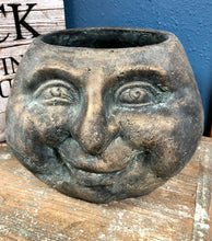 Load image into Gallery viewer, Happy buddha head planter 9” wide | zen | indoor/outdoor | succulents, cactus, house plants | flower pottery