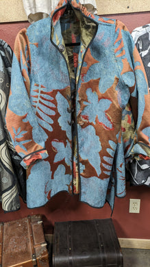 Women's Reversible Jacket in Rust, Turquoise and Jewel Tones