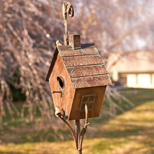 Load image into Gallery viewer, Copper vintage &quot; Sherry &quot; attached post birdhouse outdoor garden art bird lover&#39;s gift