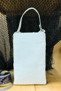 Hand beaded club bag  | cream with handsome horse and flowing mane  | fashion handbag | cross body | wristlet