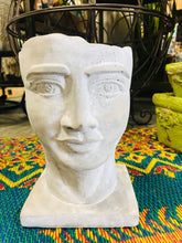 Load image into Gallery viewer, Greek man head full face planter pot unique planter | succulent planter concrete cement indoor outdoor