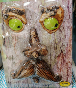 Mustache Man Tree Face Outdoor Glow in the Dark 4 piece set