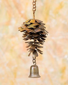 Outdoor hanging metal pinecone ornament