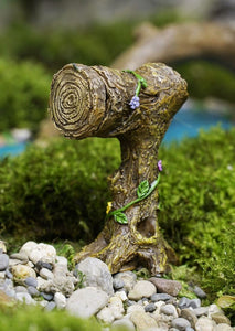 Fairy garden mailbox wrapped with branches miniature