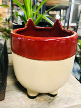 Load image into Gallery viewer, Mini Ceramic Red Fox Planter no drainage succulent planter  Fox lover&#39;s gift