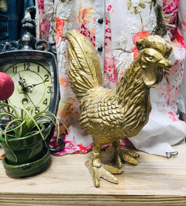 Cast Iron Decorative Roosters | Choice Gold or Black
