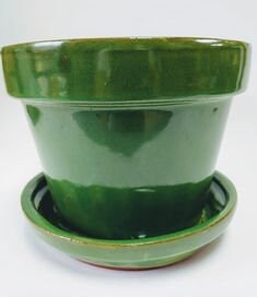 Bijou 8 inch Ceramic Pot Planter with Drainage Attached Saucer