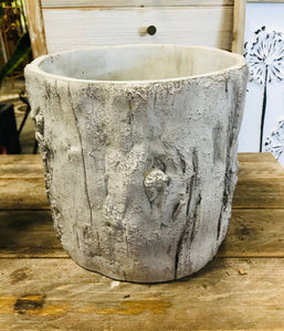Medium Ceramic Birch Bark planter | Nature Inspired | Woodsy 6 Inch