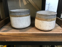 Load image into Gallery viewer, White indoor planter jute accent house plant succulents pot  5&quot;