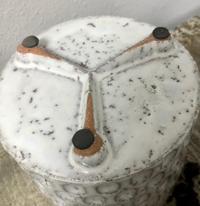 Small White Unique Thumbprint Textured Design Ceramic planter