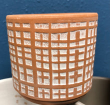 Load image into Gallery viewer, Mini Small Terracotta Checkered Design planter pots 3&quot; Succulent or cactus planters Perfect for the windowsill or shelf