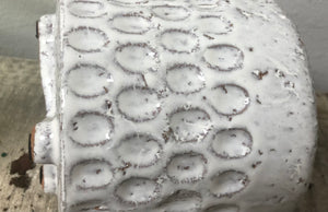 Small White Unique Thumbprint Textured Design Ceramic planter