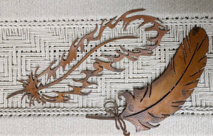 Cut Out Steel Feather Wall Home Rustic Decor  Feather's Lovers Gift