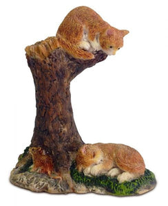 Fairy Garden Cats sitting in the tree miniature
