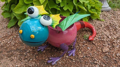 Unique dragon planter bobble head | indoor outdoor garden decor | dragon lover's gift