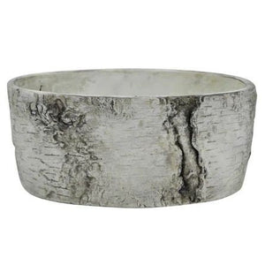Shallow Birch Bark Ceramic planter Large 9" | Nature Inspired | Woodsy