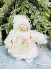 Load image into Gallery viewer, Mini faux fur girl doll ornaments | gray or white