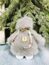Load image into Gallery viewer, Mini faux fur girl doll ornaments | gray or white