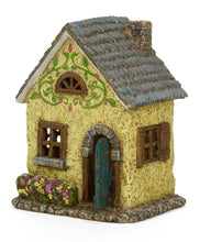 Load image into Gallery viewer, Yellow Cottage Scroll House Miniature Dollhouse Fairy Garden