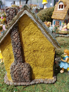 Yellow Cottage Scroll House Miniature Dollhouse Fairy Garden