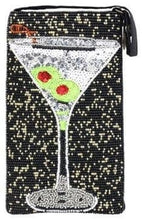 Load image into Gallery viewer, Martini purse with Olive Hand Beaded Fashion Cell Phone Bag Purse Crossbody