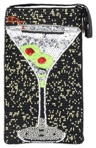 Dirty Martini Hand Beaded Fashion Cell Phone Bag Purse Crossbody