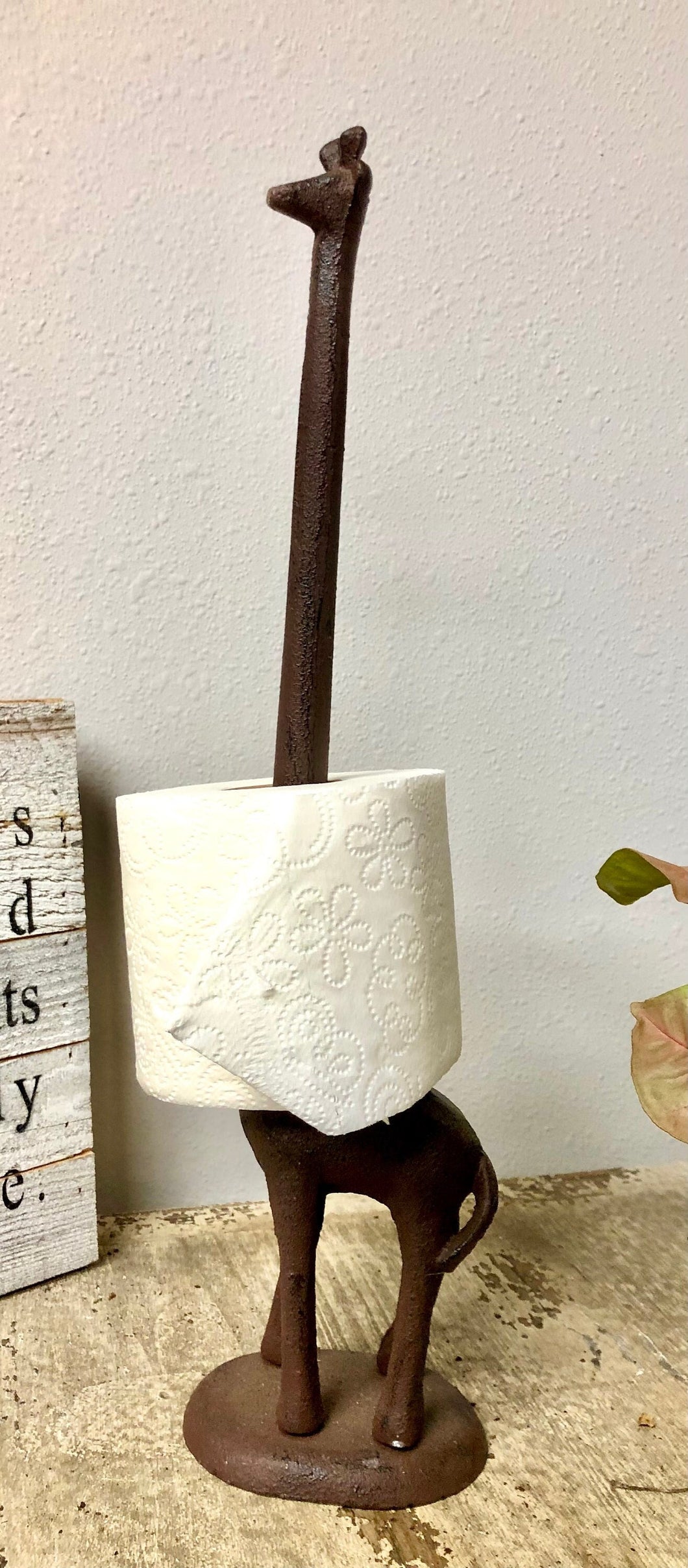 Giraffe Cast Iron Paper Towel or Toilet Paper Holder