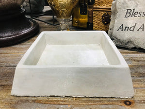 Shallow Cement Square Succulent Planter Pot 6" square