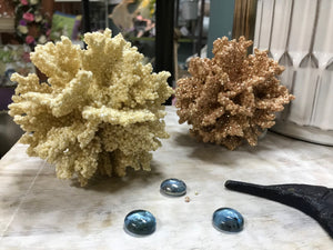 Diamond sparkle glitter faux coral Christmas tree ornaments