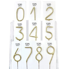 Load image into Gallery viewer, Large gold sparkler number candles | 1st birthday | anniversary | milestone birthday | occasions